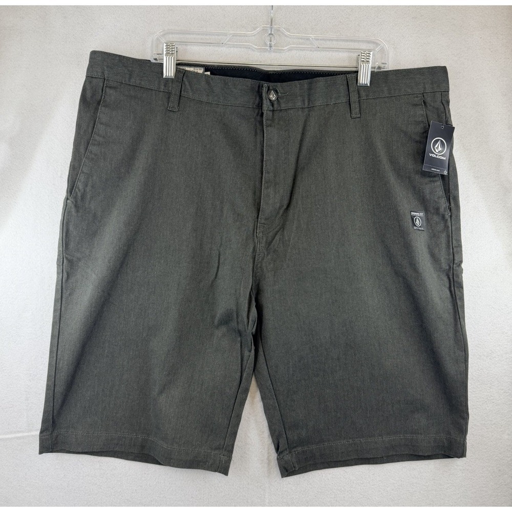 Volcom Shorts Mens Sz 40 Black Gray Chino Vmonty Stretch Skate NWT